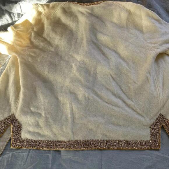 VTG Ruby Ramsey Lt Womens Lined Beaded Sweater Hong Kong Sz 38Hook Closure READ - Picture 4 of 6